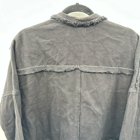 JW SIGNAUTRE L. ANGELES Black fringe STUD cowboy concert core woman jacket L - Picture 14 of 15